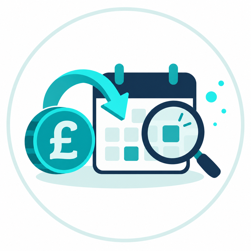 A refund arriving into a monthly plan, with the plan under review