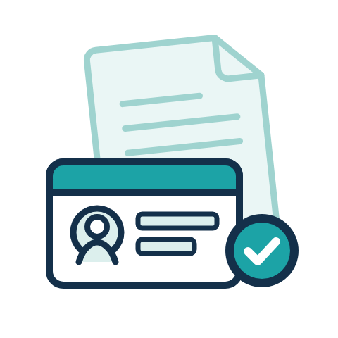 An identity card, checked, and a signed letter